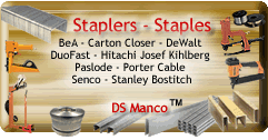 Buy staples and Stanley Bostitch pneumatic, electric or manual staplers online now at DS Manco.